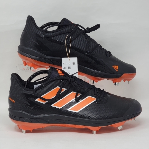 Adidas Adizero Afterburner Mens Baseball Cleats Orange  H00975 Size 14 New - Picture 1 of 11